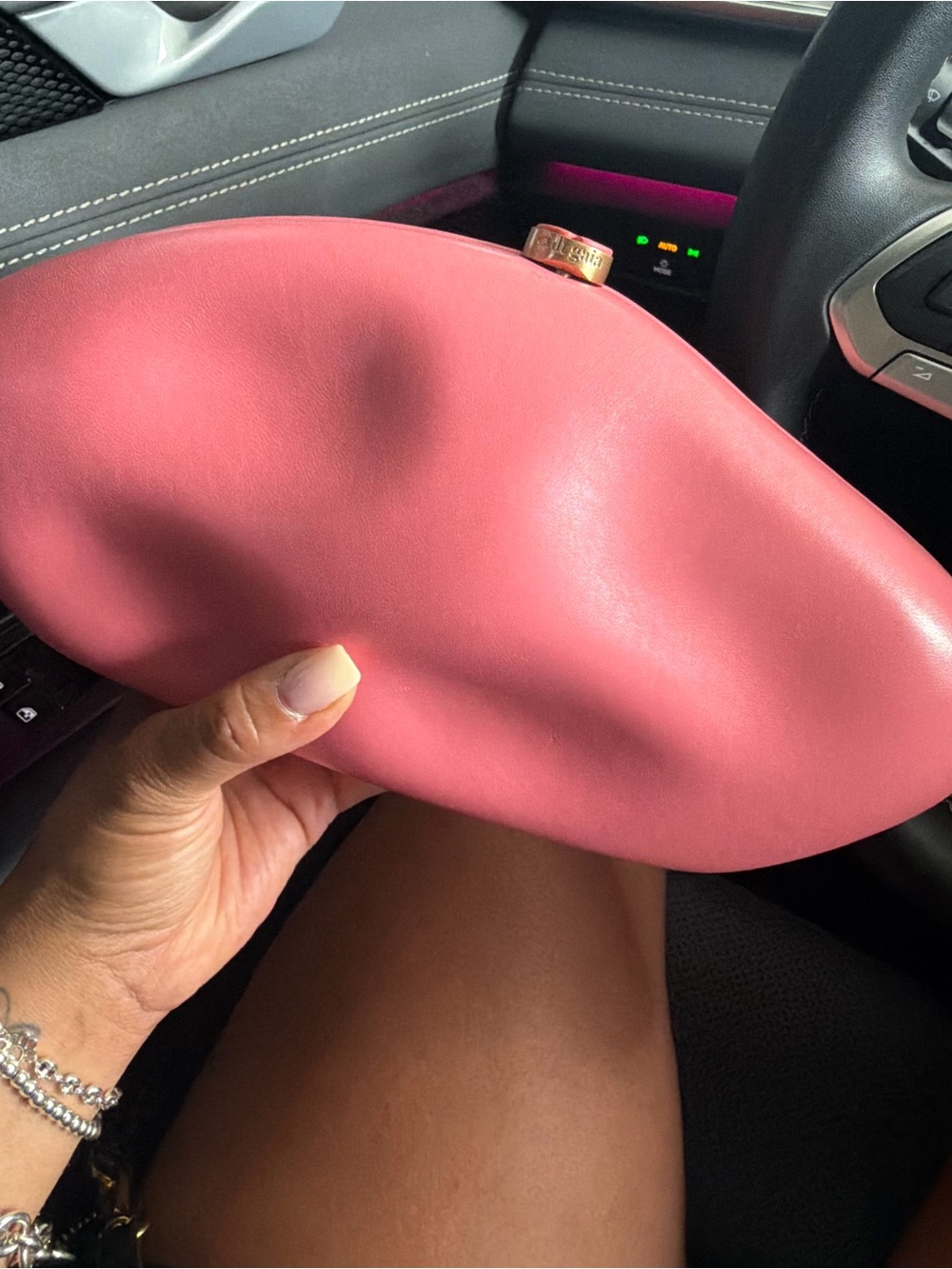 cult gaia Pink Crescent Clutch